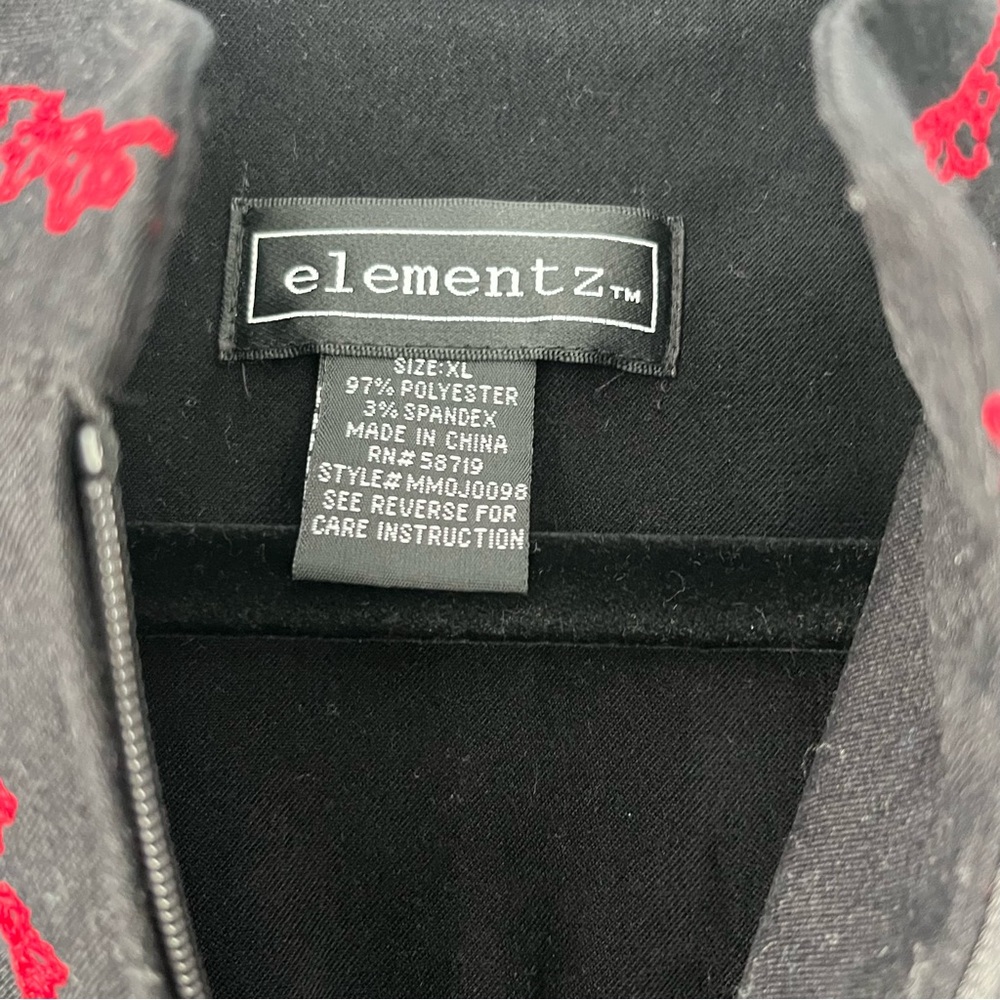 Elementz XL Black Light Jacket Full Zip Embroidered With Shoulder Pads - Picture 3 of 5
